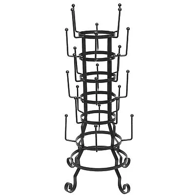 Vintage Rustic Black Iron Mug/Glass / Cup/Bottle Hanger Hooks Drying Rack • $97.99