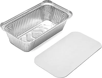 100. No6A ALUMINIUM FOIL TRAY FOOD CONTAINERS + LIDS PERFECT FOR HOME & TAKEAWAY • £6.99