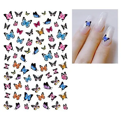 Nail Art Stickers Transfers Decals Spring Summer Butterflies Butterfly (XF3318) • £1.65