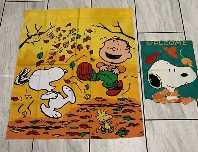 NCE Peanuts Snoopy Fall Harvest Outdoor Garden Flags Double-sided Banner 30”x37” • $24.99