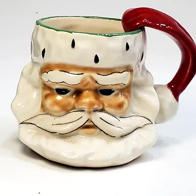 Vintage  Riddell 1951  Signed Santa Head Ceramic Christmas Mug 3.5  • $34
