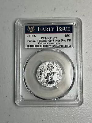 2018 S Silver Reverse Proof Set PF 69 Pictured Rocks Early Issue 50 Anv Set • £47.78