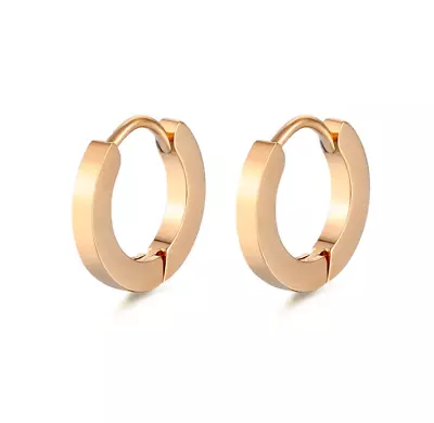 2Pcs Women Men Stainless Steel 2mm Round Small Hinged Hoop Huggie Ear Earrings • $4.95