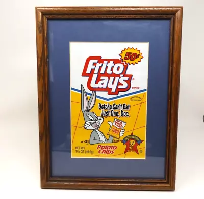 Vintage Bugs Bunny Tweety Frito Lay Lays Promo Limited Edition Framed Bag 1980's • $67