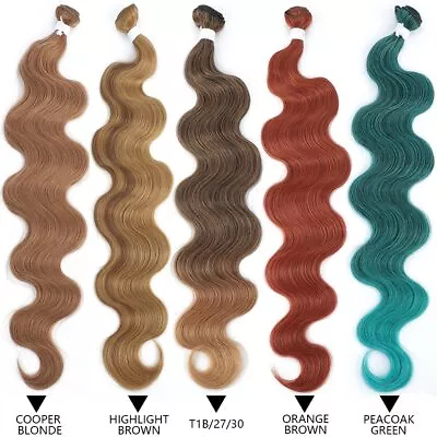 Body Wave Bundles Hair Weaving Soft Natural Synthetic Hair Extensions Colorful • $20.18