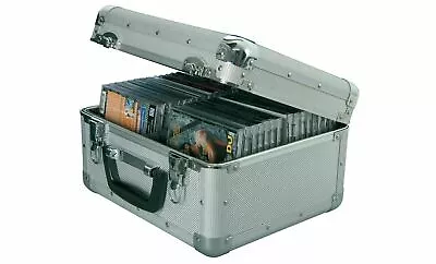 Aluminium Metal CD Storage Box Flight Carry Case - Holds 40 - Secure Lock 2 Keys • £49