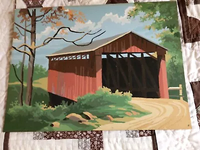 Vintage Paint By Number Picture Covered Bridge • $9.99