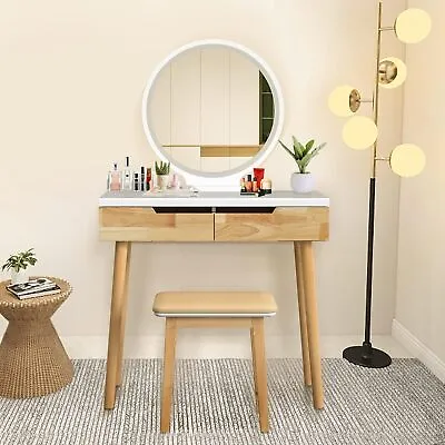 Vanity Makeup Set W/ LED Lighted Mirror Dressing Table Dresser Desk With Stool • $149.99