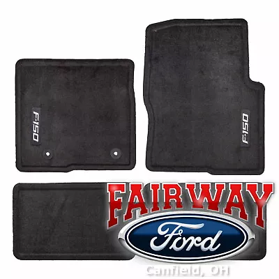 12 Thru 14 F-150 OEM Ford Carpeted Black Floor Mat Set 4pc Extended Cab W/Logo • $119.95