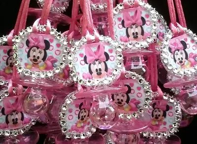 12Pcs~Baby Shower~ MINNIE MOUSE Pacifier NecklacesGirl Game PrizesGiftFavors • $19.99