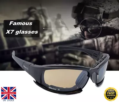 Daisy X7 Polarised Goggles Sunglasses-Military-Sun Glasses-X4 Lens Option • £14.99