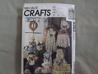 McCalls 5353 Craft Mop Dolls Sewing Patterns Angel Country Girl Boy Bride Bunny  • $7.96