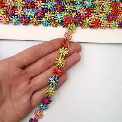 12mm Rainbow Daisy Flower Braid 9252 Trim Trimming For Craft Costume Furnishing • £4.80