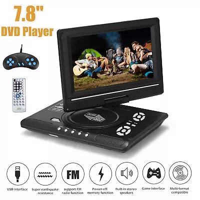 7.8  Portable DVD Player Swivel Screen Rechargeable Battery For Kid And Car N8Y7 • $43.99