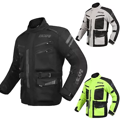 Mens Durable Waterproof Motorcycle Jacket For Adventures  CE Armor Riding Jacket • $94.02