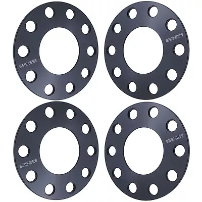 (4) 5mm Hubcentric 5x112 Wheel Spacers | 66.56mm Hub | Flat Billet T6 6061 • $33.13