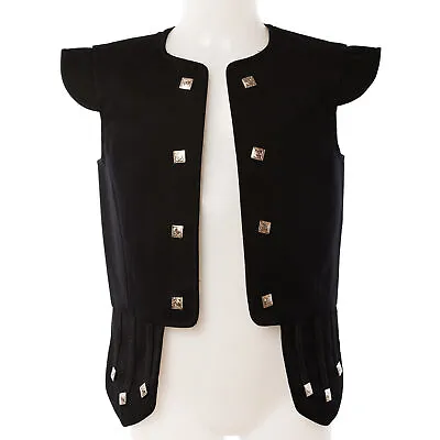 Chieftain Jacobite Piper Waistcoat Kilt Vest Scottish Dress Chrome Buttons • £39.99