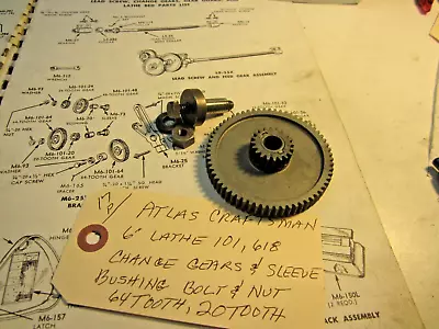 Atlas  Craftsman 101618 6  Lathe  Change Gears  64 Tooth20tooth • $48.50