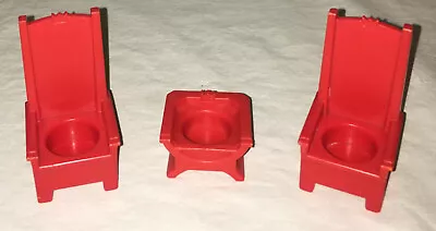 Vintage Fisher Price Little People Red Castle Lot Chairs Thrones • $17.99