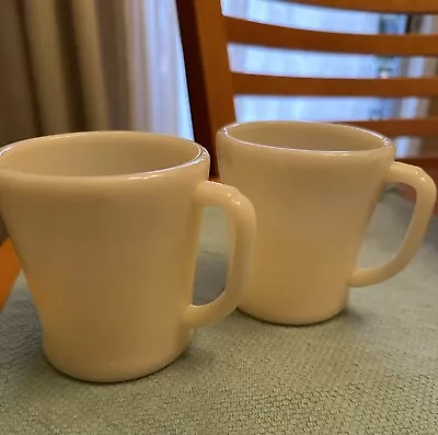 Fire King Oven Ware Off  White / Cream Mug -Vintage-Coffee Glass D Handle • $20