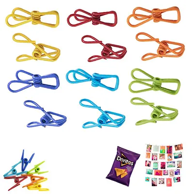 24X Multi Purpose Clips Colored Kitchen Metal Food Sealing Bag Snack Chip Holder • $11.98