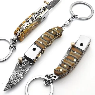 Custom Handmade Folding Knife Key Chain  (Woolly  Handle) • $80