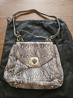 B. Makowsky Brown Metallic Snake Skin Leather Embossed Shoulder Handbag Purse • $25