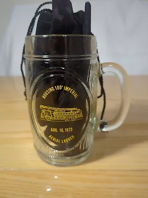 Millville Fire Dept PA NJ Glass 16oz Beer Mug Aerial Ladder Truck August 1973 • $18.70