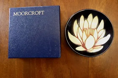 Moorcroft Lotus Water Lily Pin Tray With Box Floral Trinket Dish England • $42