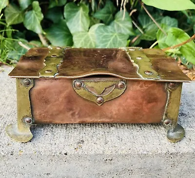 £120 • Buy Original Antique Arts And Crafts Movement Brass & Copper Trinket Box