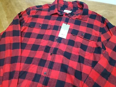 Goodfellow Lumberjack Flannel Shirt XL Long Sleeve Button Up Red Plaid • $21.99