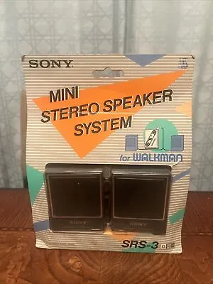 Sony Mini Stereo Speaker System SRS-3 Walkman 3  Black 3.5 Mm Jack Pair Vintage • $89.99