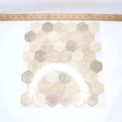 Crema Marfil Marble Hexagon Mosaic Tile Polished 12.76  X 12.76 0.98 Sq Ft • £7.34