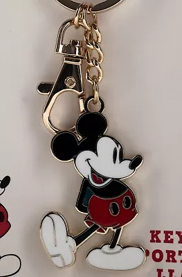 Disney Mickey Mouse Keychain Gold-Tone Metal Enamel Heavy FAC-028312-22259 • $15