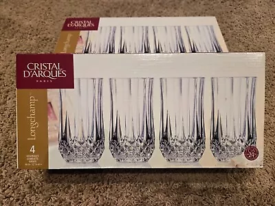 Cristal D'Arques LONGCHAMP Crystal Highball Glasses Tumblers 12 1/4 Oz.-Set Of 4 • $39.95