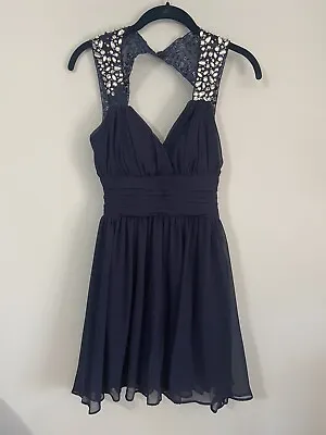 B. Smart Formal Cocktail Dress Size 5- Dark Blue Prom Gown- Beaded Dress • $38