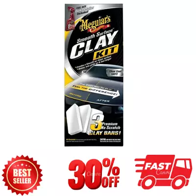 Meguiar's SMOOTH SURFACE CLAY KIT 3 Clay Bars Quick Detailer Microfiber CAR CARE • $19.99