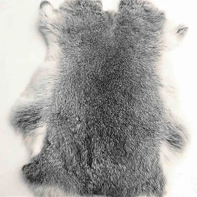 1Pc Genuine Natural Grey Rabbit Fur Skin Tanned Leather Hide Craft Soft Pelt #s1 • $5.96