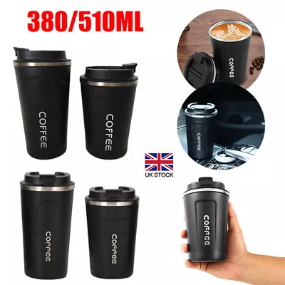 Insulated Travel Coffee Mug Cup Thermal Stainless Steel Flask Vacuum Leakproof • £10.99