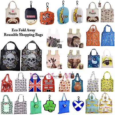 Reusable Foldable Ladies Shopping Bag Eco Animal Tote Handbag Fold Away Premium • £6.95