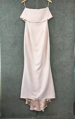 White Fox Women Dress 12 Blush Pink Strapless Sheath Maxi Bridesmaid Grad Formal • $69