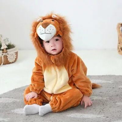 Animal King Lion Costume Fancy Dress For Baby Boys Infant Toddler Winter Outfit • £15.74