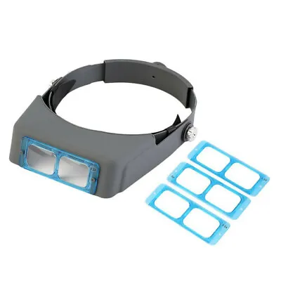 4 Lens Head Magnifier Glasses Magnifying Visor Glass Headband Lenses • £22.31