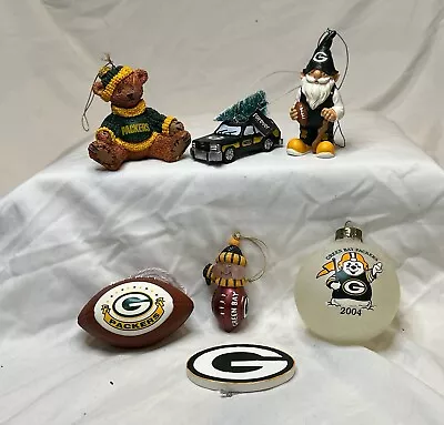 Nfl Green Bay Packers 7 Christmas Ornament Lot Gnome Football Car Bear Snowman + • $25