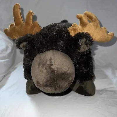 Pillow Pets Wild Moose Plush Large 18  Brown Soft Stuffed Animal Pillow EXC • $20