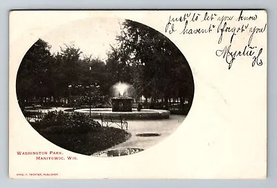Manitowoc WI-Wisconsin Washington Park Antique Vintage C1906 Postcard • $7.99