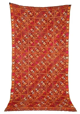 Old Ethnic Vintage Indian From Punjab Phulkari Textile Handmade Embroidered Bagh • $130