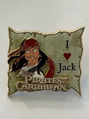 Disney Pirates Of The Caribbean I Love Jack Sparrow Johnny Depp Animated Pin (C6 • $18.95