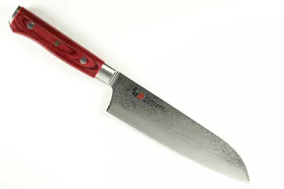 Mcusta Zanmai Red Seki Japan Santoku 180mm Damascus Kitchen Cutlery Knife • $196