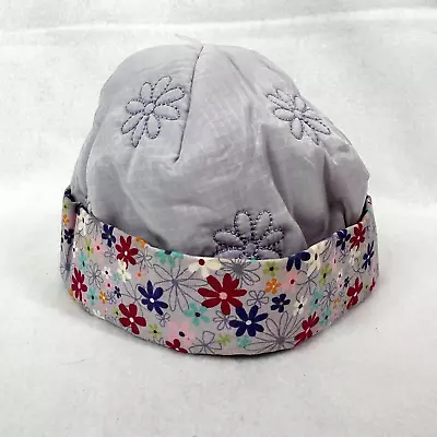 Gymboree Toddler Girls Hat S/M 3 To 4 Years Purple Quilted Floral Winter Cap NEW • $12.59